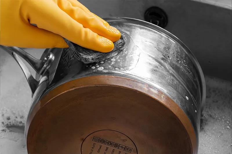 Schoonmaken horeca schuursponzen, staalsponzen en doeken | ABENA